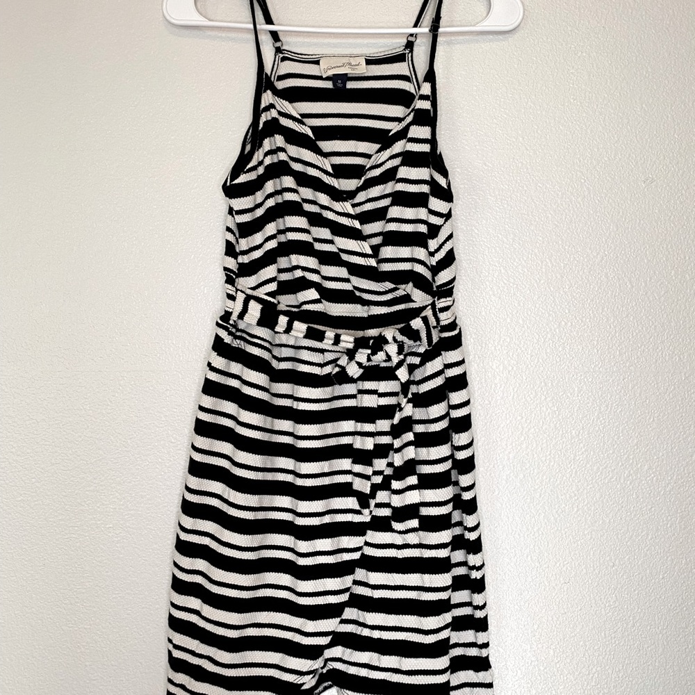 Universal Threads Striped Textured Faux Wrap Dress